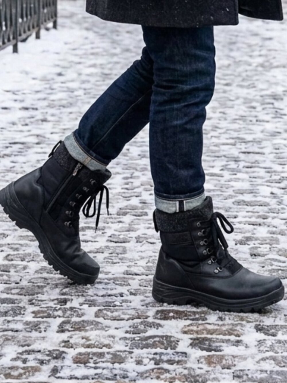 Olang Kursk Leather Insulated Winter Boots with Ice Grippers